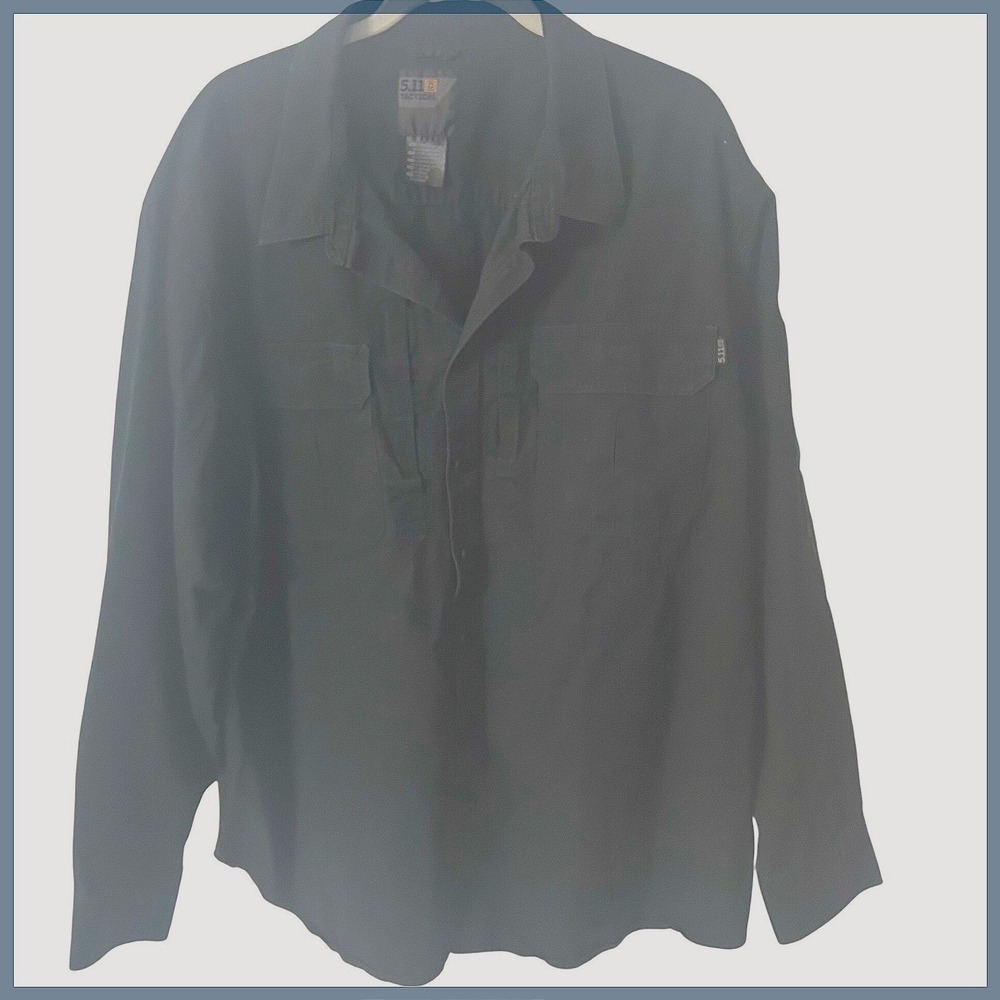 5.11 Tactical Mens Frontier Long Sleeve Shirt‎ Jacket Military Work Black Sz. 2X